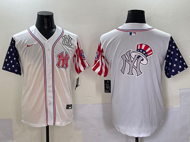 Men New York Yankees Blank White a generation of national flags Jointly Name 2025 Nike MLB Jersey style 25